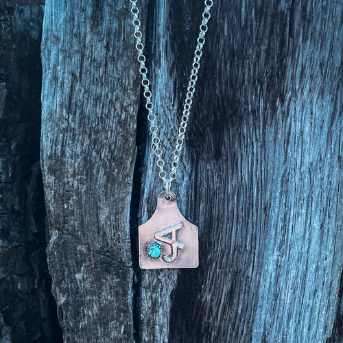 Personalized Cow Tag Turquoise Necklace - CALLIE | Cowgirl accessories,  Metal stamped jewelry, Cowgirl jewelry